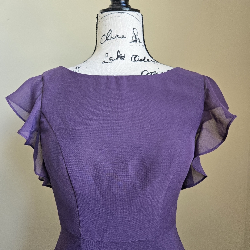 JJs House Braidsmaid Dress Womens 2 Plum High Low Maxi - Picture 2 of 12